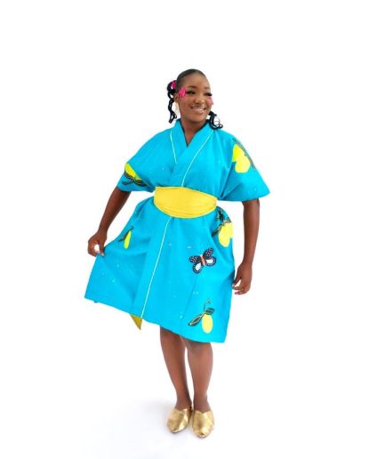 Blue Lemony kimono