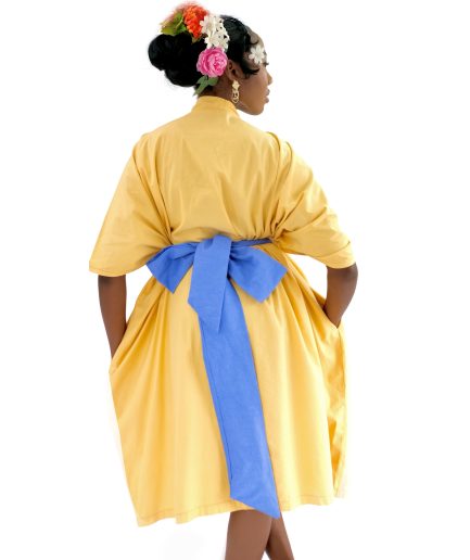 Yellow cotton kimono