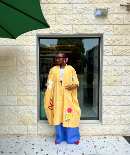 Yellow cotton kimono