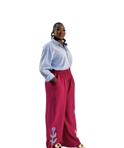 Loose fit hot pink pants