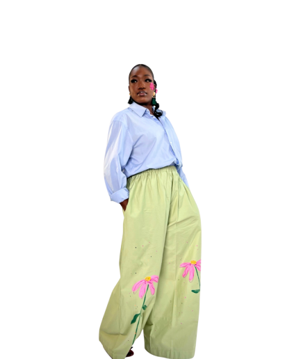 Oversized sage green pants