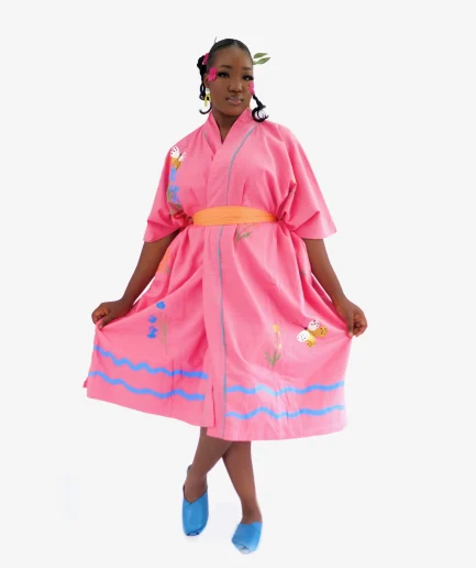 Coral Butterfly Kimono